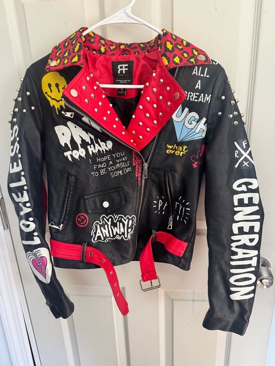 Red Fox Jackets & Blazers - Redfox Studded Red Leather Jacket — Red & Black